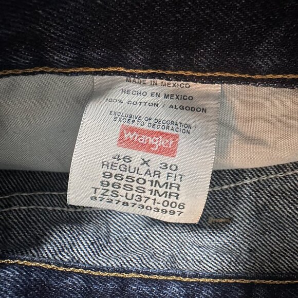 Wrangler Regular Fit Medium Wash Straight Leg Jeans Men’s Size 46 x 30 Y2K - Picture 14 of 14